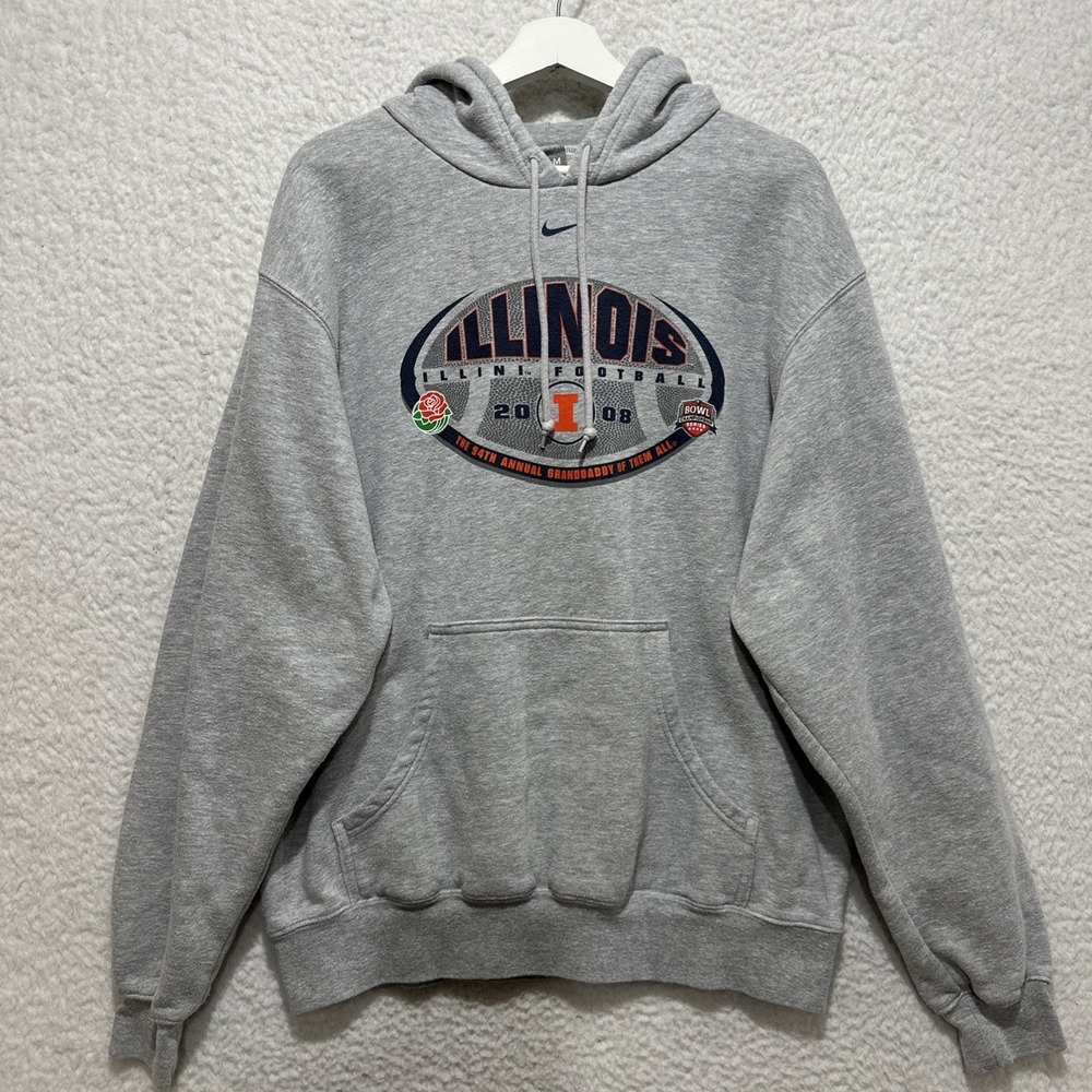 University‎ of Illiniois Fighting Nike Hoodie Sweatshirt Size M 2008 Rose Bowl